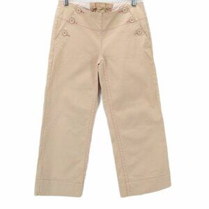 FREE PEOPLE Wide Leg Lace Up Cropped Khaki 0